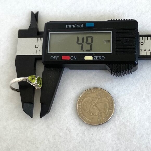 Sterling Silver 925 STS Chuck Clemency Oval Peridot 3 Stone Ring Sz 4.75 - Picture 14 of 16